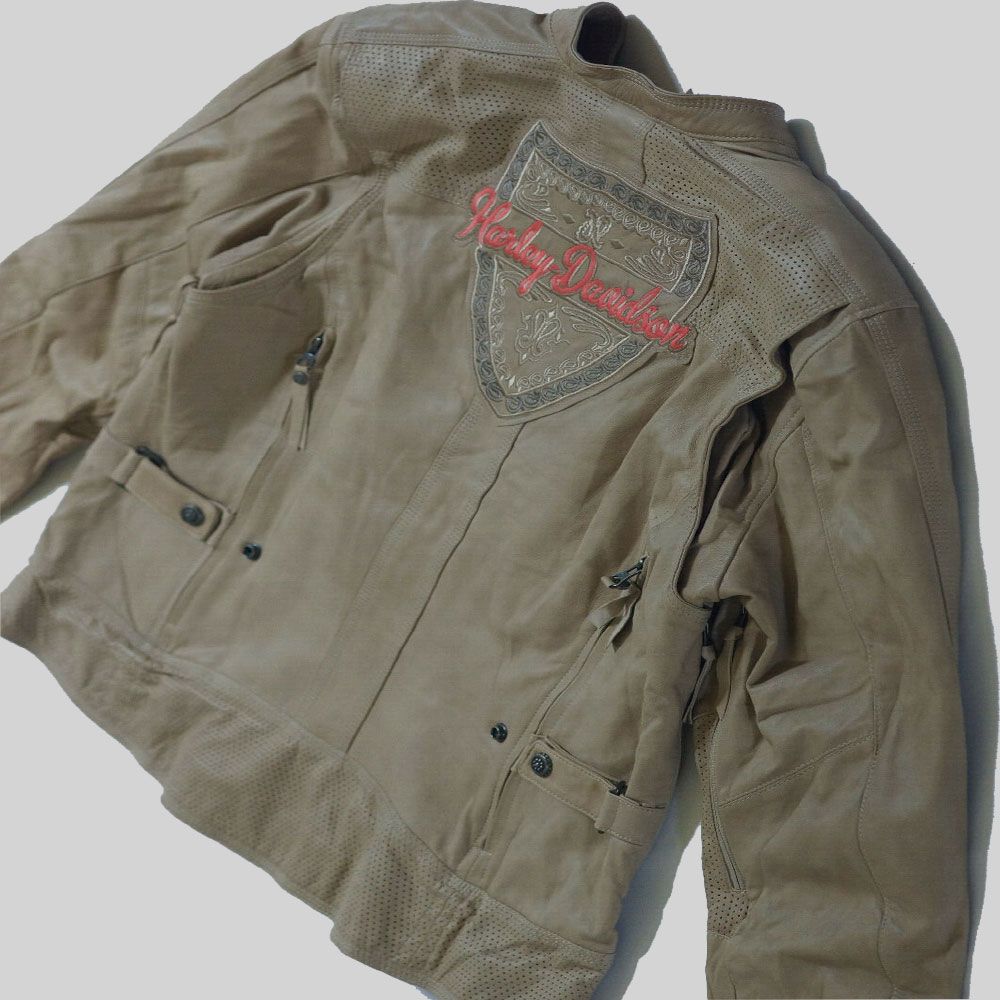 Harley Davidson Women's Gremlin Shield Triple Vent Leather Jacket - Image 3