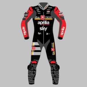 Maverick Vinales Aprilia Motorbike Leather Suit British GP 2024